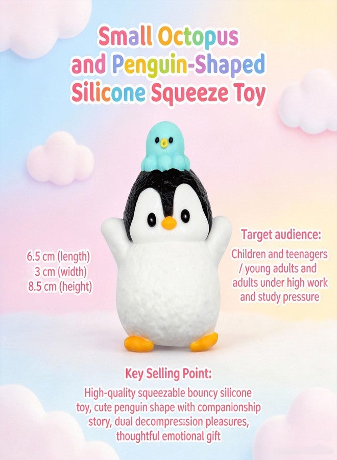 SHILIFE Taba Squishy Penguin,fufu squishies,Silicone Toys,Stress Relieving Fur Ball OPP Packaging GiftsSquishy Fidget Toys for Anxiety&Relaxation,Perfect Desk Accessory for Adults (Penguin) - Image 2